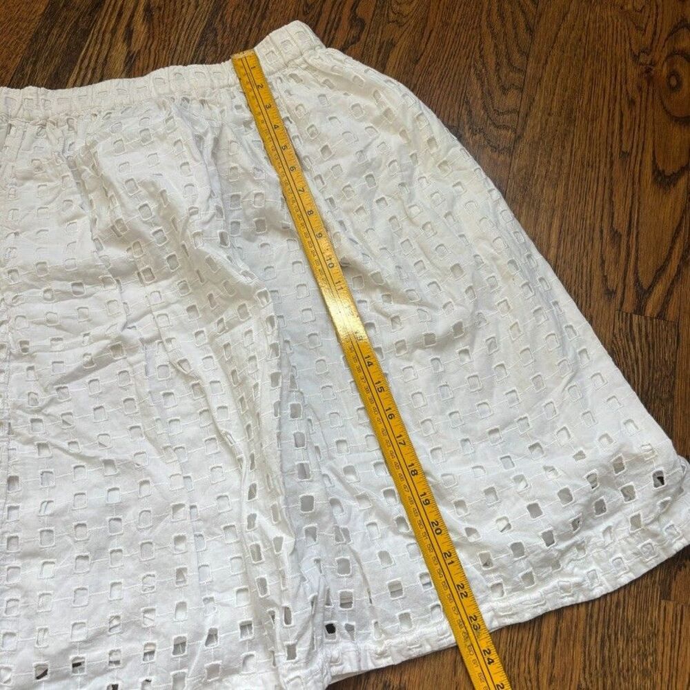 Gap Designed & Crafted White Eyelet Cotton Midi Skirt Elastic Lined Sz S - Picture 5 of 6